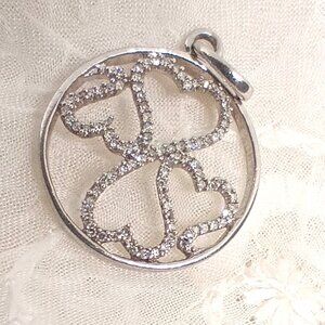 Jane Seymour Open Hearts FAMILY Sterling Silver 1/4 ct  Diamond Necklace 💎  KAY